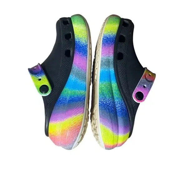 CROCS UNISEX CRUSH CLOGS RAINBOW PLATFORM M4 W6
